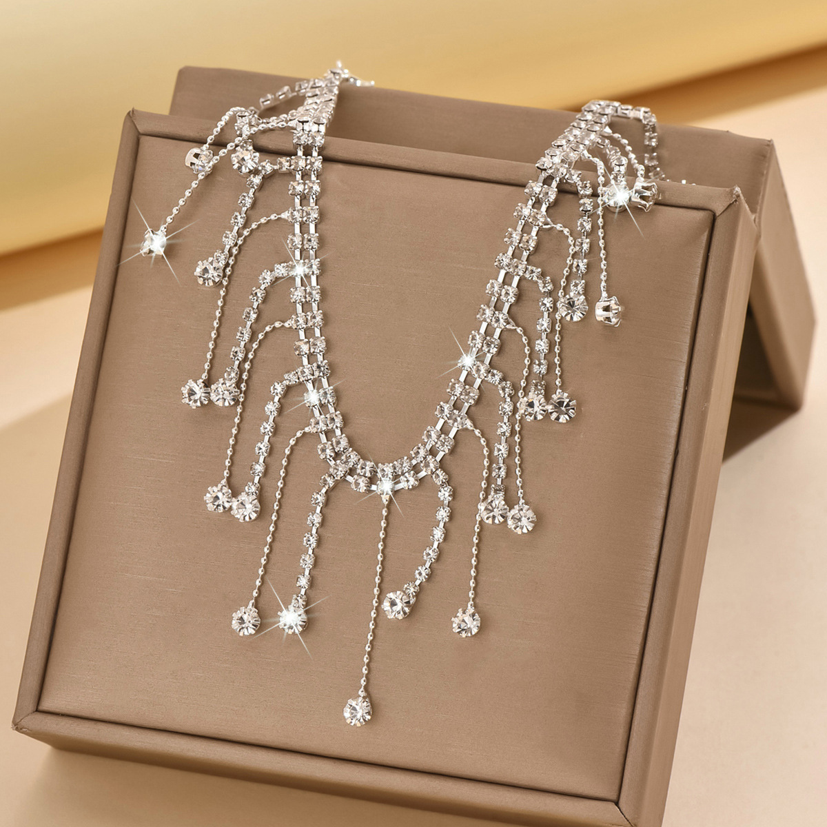 Crystal Rhinestone Dangle Anklet Silver Plated Fashion Jewelry